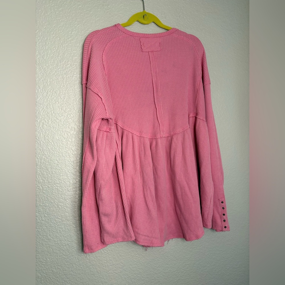 FREE PEOPLE Oh My Babydoll Thermal in Pink Carnation XL Flowy - Picture 4 of 12
